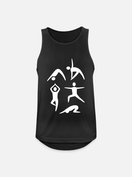 Yoga Poses Silhouette - Men's Breathable Tank Top - black