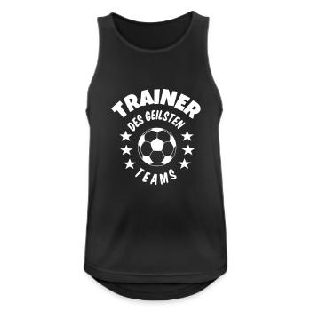 Trainer des geilsten Teams Fußball - Männer Tank Top atmungsaktiv - Schwarz - Vorne - Nick (188cm)