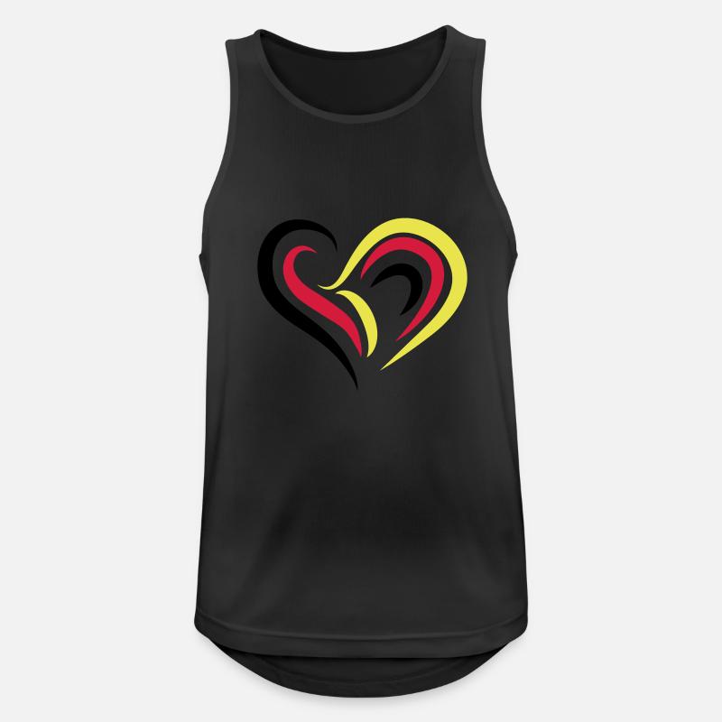 EM2018 DE (Herz) - Männer Tank Top atmungsaktiv - Schwarz