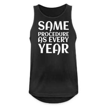 Same procedure as every year 04 - Männer Tank Top atmungsaktiv - Schwarz - Vorne - Nick (188cm)