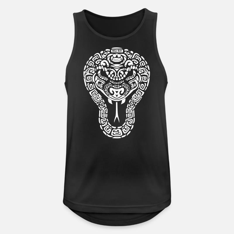 Schlangenkopf - Tribal Python - Männer Tank Top atmungsaktiv - Schwarz