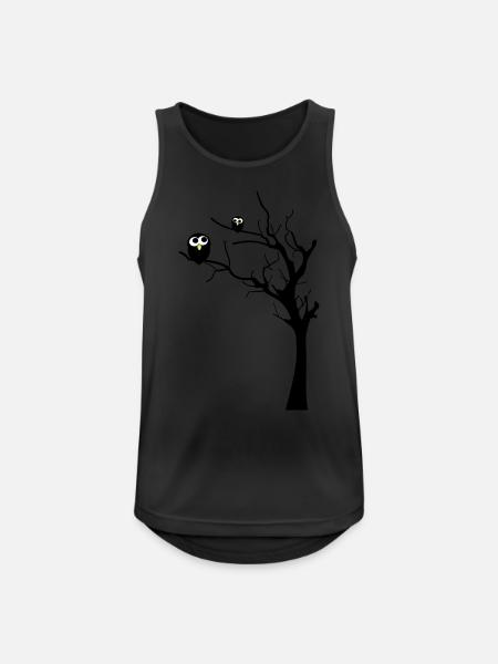Eulen auf einem Baum - Männer Tank Top atmungsaktiv - Schwarz