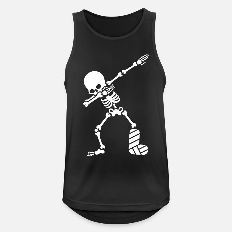 Dab dabbing skeleton plaster broken leg - Débardeur respirant Homme - noir