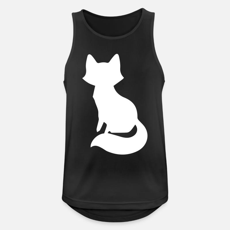 Playful Fox Silhouette Design - Men's Breathable Tank Top - black