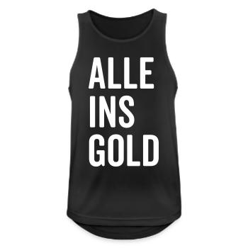 Alle ins Gold - Männer Tank Top atmungsaktiv - Schwarz - Vorne - Nick (188cm)