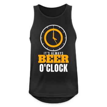 Beer O'Clock – Lustiges Bieruhr-Geschenk - Männer Tank Top atmungsaktiv - Schwarz - Vorne - Nick (188cm)