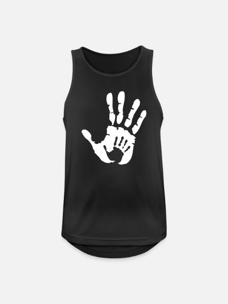Baby hånd-i-hånd - graviditet - baby - barn - Herre tanktop åndbar - sort