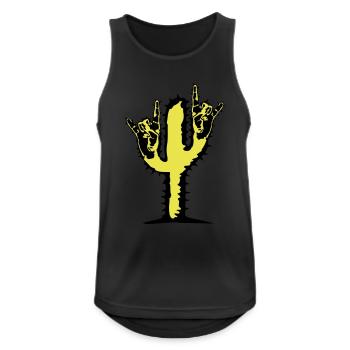 Kaktus Pflanze Heavy Metal Hard Rock Fun Handgeste - Männer Tank Top atmungsaktiv - Schwarz - Vorne - Nick (188cm)