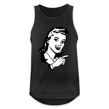 Frau Retro - Männer Tank Top atmungsaktiv - Schwarz - Vorne - Nick (188cm)