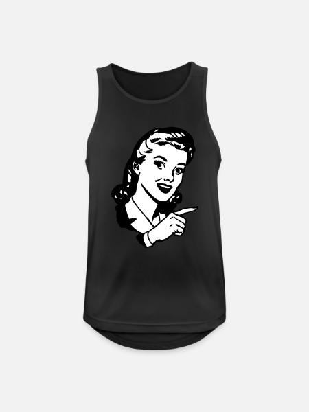 Frau Retro - Männer Tank Top atmungsaktiv - Schwarz