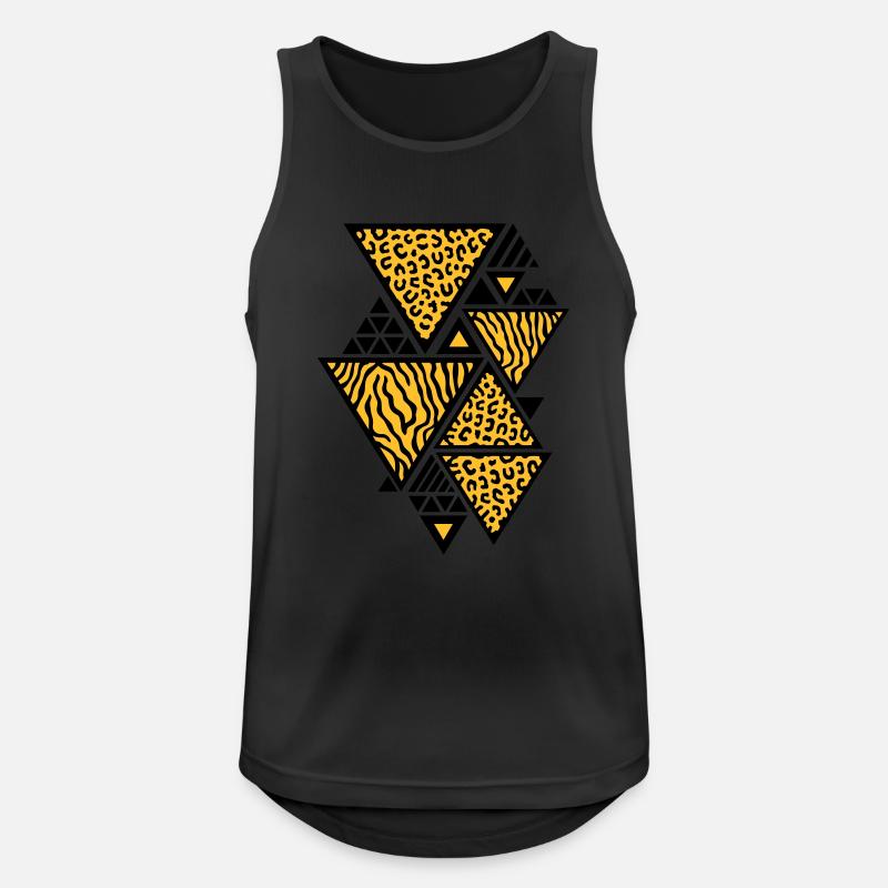 Dreiecks-Muster (Tiger / Leopard) - Männer Tank Top atmungsaktiv - Schwarz