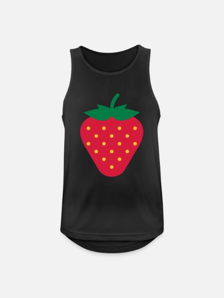 Strawberry / Fraise / Fresa / Erdbeere - Men's Breathable Tank Top - black