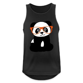 Panda with glasses - Men's Breathable Tank Top - black - Front - Nick (188cm)