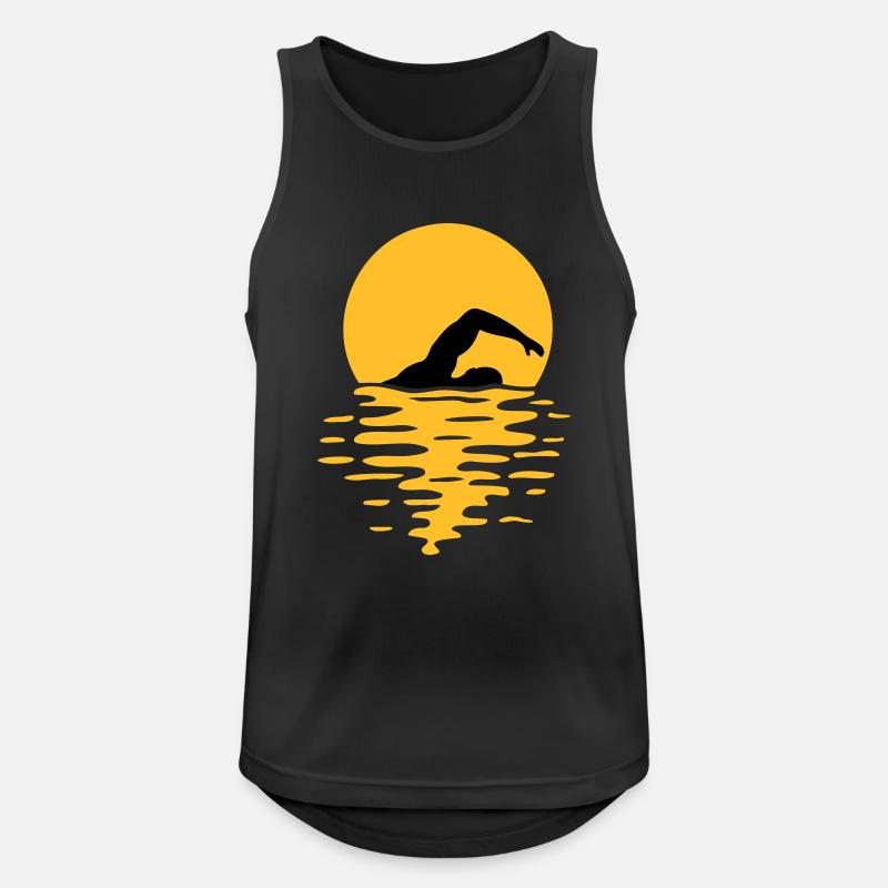 Meer Sonne Schwimmer - Männer Tank Top atmungsaktiv - Schwarz