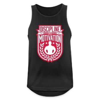 Citation de discipline sur la motivation - Débardeur respirant Homme - noir - Devant - Nick (188cm)