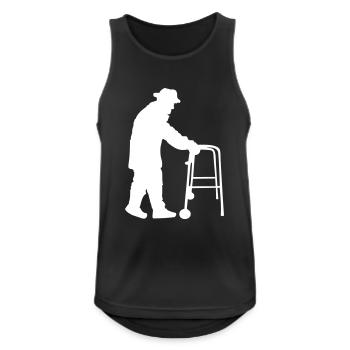 Retired Grandpa Grandpa Old Grandpa Walking Aid Hat Coat - Men's Breathable Tank Top - black - Front - Nick (188cm)