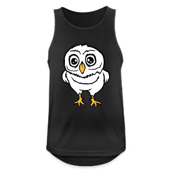 Eule Vogel Uhu Nachtvogel Schleiereule Kauz Comic - Männer Tank Top atmungsaktiv - Schwarz - Vorne - Nick (188cm)
