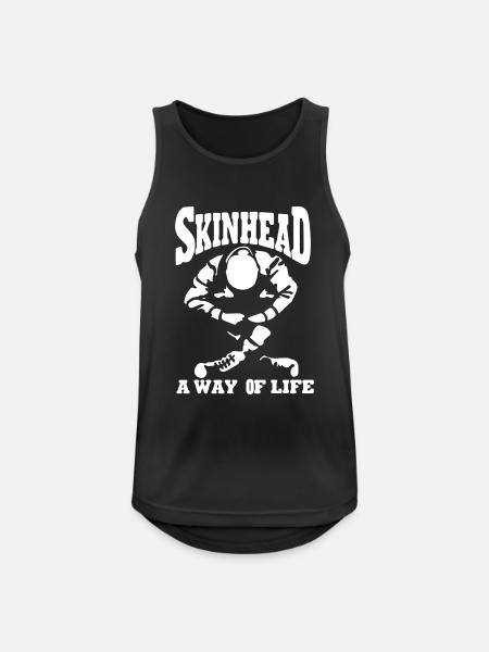 Skinhead - Männer Tank Top atmungsaktiv - Schwarz
