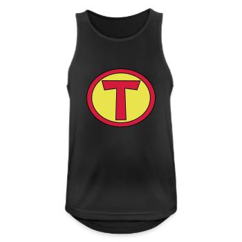 Super, Superheld, Superheldin, Hero, T - Männer Tank Top atmungsaktiv - Schwarz - Vorne - Nick (188cm)