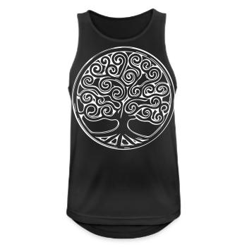Arbre de vie Mandala Esprit - Débardeur respirant Homme - noir - Devant - Nick (188cm)