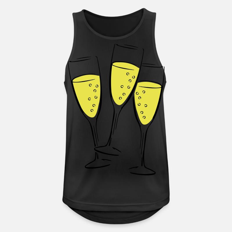 sekt glaeser illustration - Männer Tank Top atmungsaktiv - Schwarz