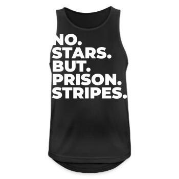 KEINE STERNE STRAFE STRÄFLING STREIFEN KNAST MOTIV - Männer Tank Top atmungsaktiv - Schwarz - Vorne - Nick (188cm)