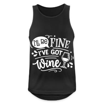 ICH HABE WEIN PARTIE ROTWEIN VINO LUSTIGES MOTIV - Männer Tank Top atmungsaktiv - Schwarz - Vorne - Nick (188cm)
