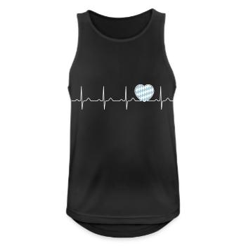 Herzschlag - Wiesn Heartbeat - Bayern - Männer Tank Top atmungsaktiv - Schwarz - Vorne - Nick (188cm)