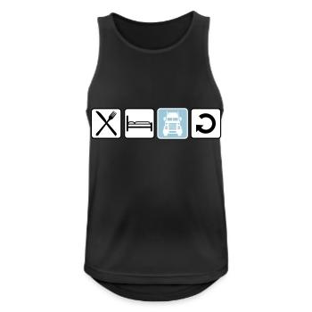 logo eat sleep drive repeat truck truck lorry fe - Men's Breathable Tank Top - black - Front - Nick (188cm)