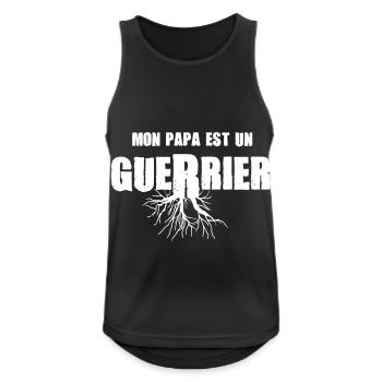 Papa Guerrier, cadeau fête des pères, anniversaire - Débardeur respirant Homme - noir - Devant - Nick (188cm)