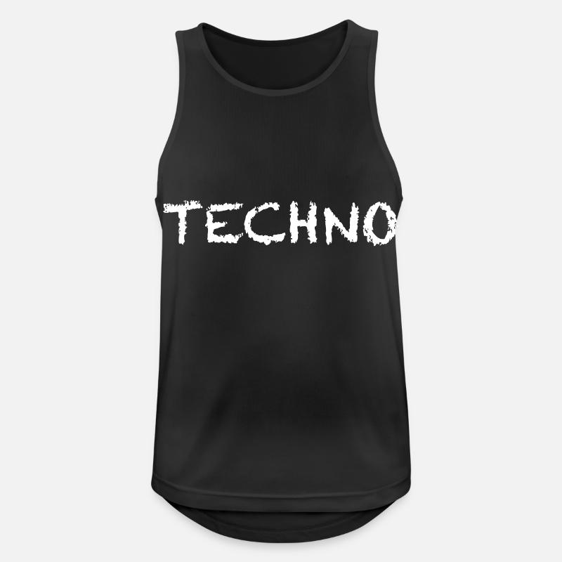 Techno chalkduster Raveklamotten Technoklamotten - Männer Tank Top atmungsaktiv - Schwarz