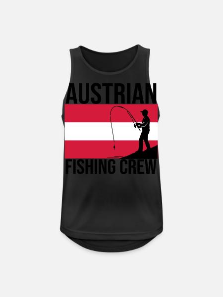 Austrian Fishing Crew Angler Shirt - Men's Breathable Tank Top - black