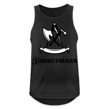 Zimmermann - Männer Tank Top atmungsaktiv - Schwarz - Vorne - Nick (188cm)