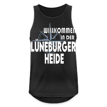 Reiseziele Urlaubsort Seen Lüneburger Heide - Männer Tank Top atmungsaktiv - Schwarz - Vorne - Nick (188cm)
