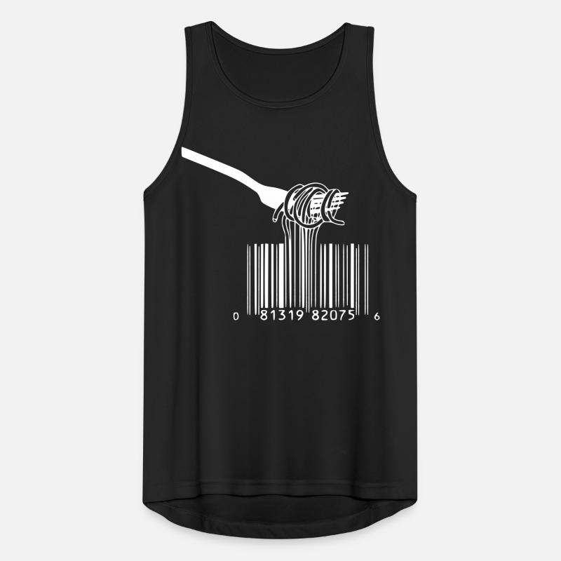 barcode fork spaghetti Men's Breathable Tank Top