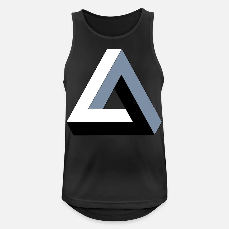 Penrose Dreieck - Männer Tank Top atmungsaktiv - Schwarz