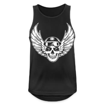 biker skull wings uk - Men's Breathable Tank Top - black - Front - Nick (188cm)