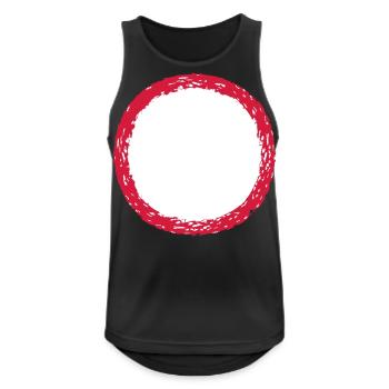 fissures rond cercle anneau rond bande ligne poutres u - Débardeur respirant Homme - noir - Devant - Nick (188cm)