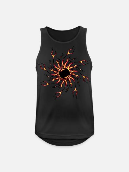 Fire flames fireball - Men's Breathable Tank Top - black