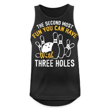 Fun With Three Holes Funny Bowling - Männer Tank Top atmungsaktiv - Schwarz - Vorne - Nick (188cm)