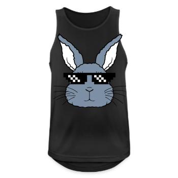 Hase deal with it - Männer Tank Top atmungsaktiv - Schwarz - Vorne - Nick (188cm)