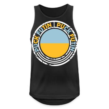 puck futin Logo Design - Männer Tank Top atmungsaktiv - Schwarz - Vorne - Nick (188cm)