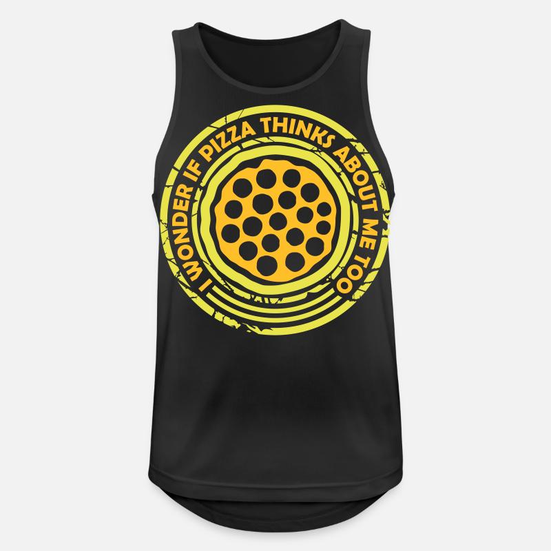 pizza thinks about me - Men's Breathable Tank Top - black