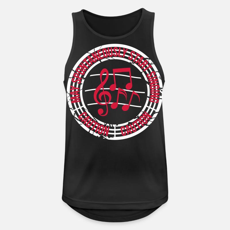 may spontaneously start singing - Männer Tank Top atmungsaktiv - Schwarz
