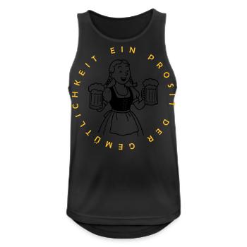 Bier Mädchen - Ein Prosit Der Gemütlichkeit - Männer Tank Top atmungsaktiv - Schwarz - Vorne - Nick (188cm)