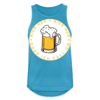Bees here - Oder ich fall um! - Men's Breathable Tank Top - sapphire blue - Front - Nick (188cm)