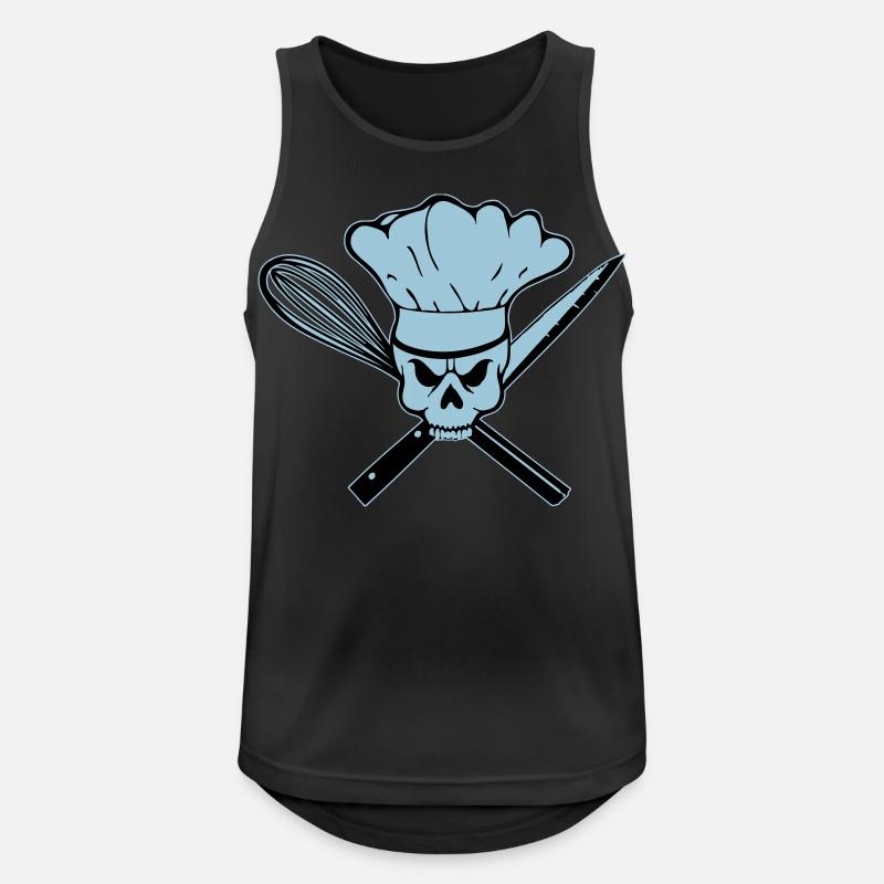 Koch Pirat oder Rebell Totenkopf - Männer Tank Top atmungsaktiv - Schwarz