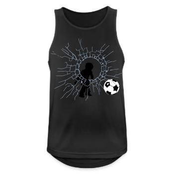 Fußball Junge - Männer Tank Top atmungsaktiv - Schwarz - Vorne - Nick (188cm)