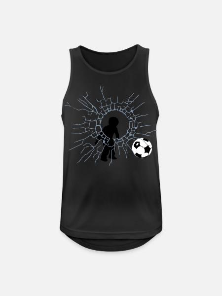 Fußball Junge - Männer Tank Top atmungsaktiv - Schwarz