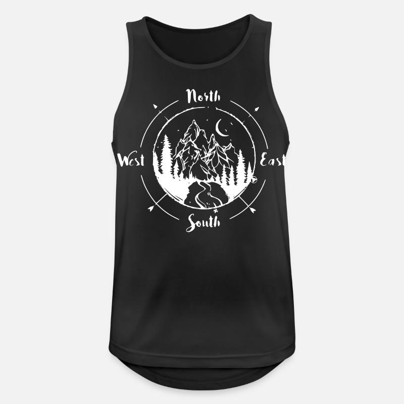 Mountain with compass - Men's Breathable Tank Top - black